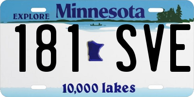 MN license plate 181SVE