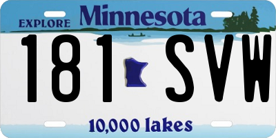 MN license plate 181SVW