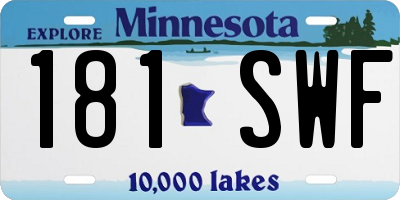 MN license plate 181SWF