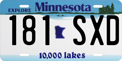 MN license plate 181SXD