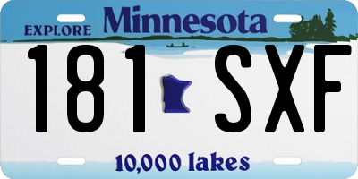 MN license plate 181SXF