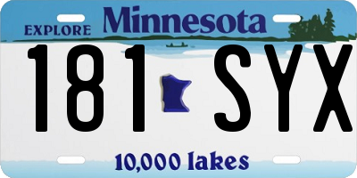 MN license plate 181SYX