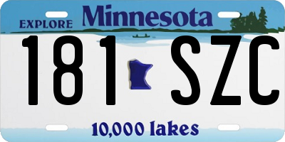 MN license plate 181SZC