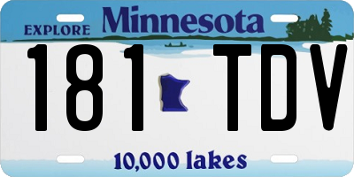 MN license plate 181TDV