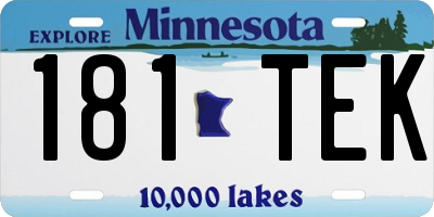 MN license plate 181TEK