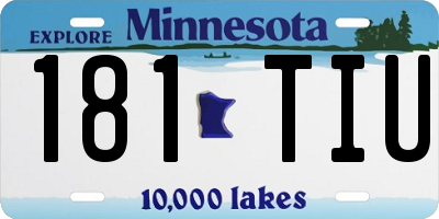 MN license plate 181TIU