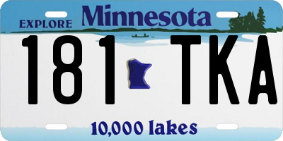 MN license plate 181TKA