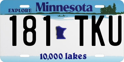 MN license plate 181TKU