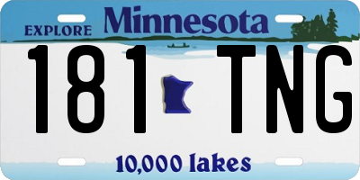 MN license plate 181TNG