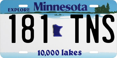 MN license plate 181TNS