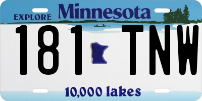 MN license plate 181TNW