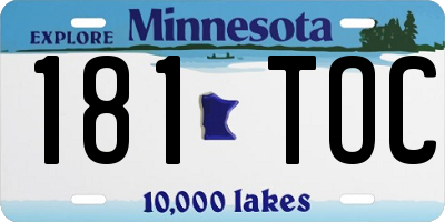 MN license plate 181TOC
