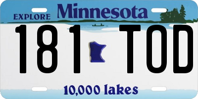 MN license plate 181TOD