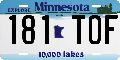 MN license plate 181TOF