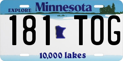 MN license plate 181TOG