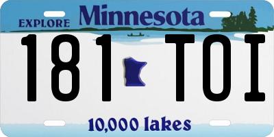 MN license plate 181TOI