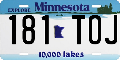 MN license plate 181TOJ