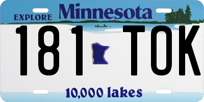 MN license plate 181TOK