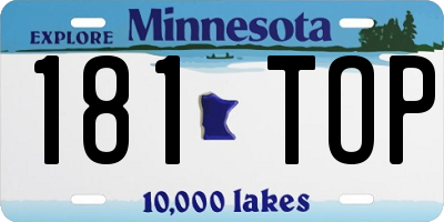 MN license plate 181TOP