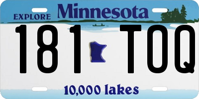 MN license plate 181TOQ