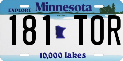 MN license plate 181TOR