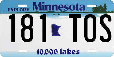 MN license plate 181TOS