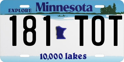 MN license plate 181TOT