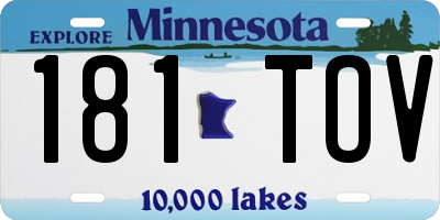 MN license plate 181TOV