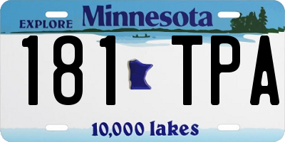 MN license plate 181TPA