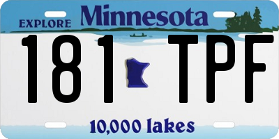MN license plate 181TPF