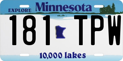 MN license plate 181TPW