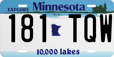 MN license plate 181TQW