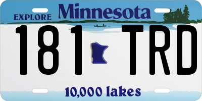 MN license plate 181TRD
