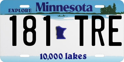 MN license plate 181TRE
