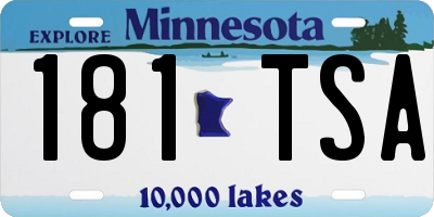 MN license plate 181TSA