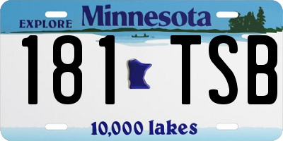 MN license plate 181TSB