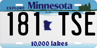 MN license plate 181TSE