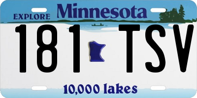 MN license plate 181TSV
