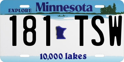 MN license plate 181TSW