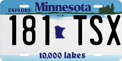 MN license plate 181TSX
