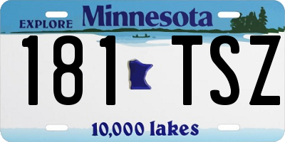 MN license plate 181TSZ