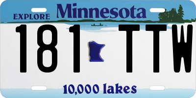 MN license plate 181TTW