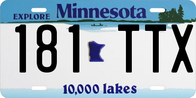 MN license plate 181TTX