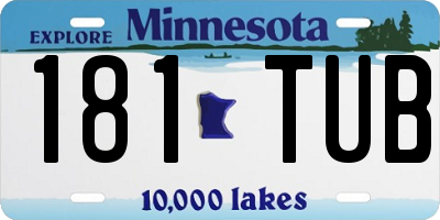 MN license plate 181TUB