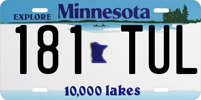 MN license plate 181TUL