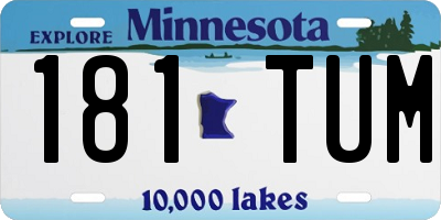 MN license plate 181TUM