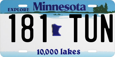 MN license plate 181TUN