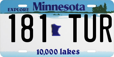 MN license plate 181TUR