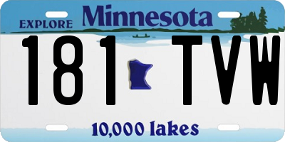 MN license plate 181TVW