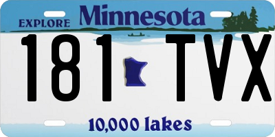 MN license plate 181TVX